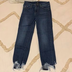 Fringed bottom jeans